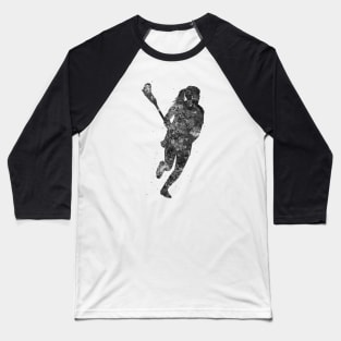 Lacrosse player black and white Baseball T-Shirt